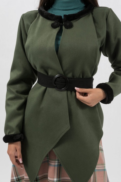 Jacheta Verde din Stofa cu Cordon Soraia - M