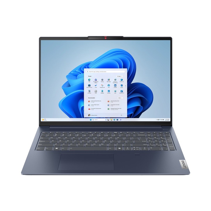 Лаптоп Lenovo IdeaPad Slim 5, 16" WUXGA сензорен екран, Intel Core 7 150U до 5,4 GHz, 16 GB RAM LPDDR5 5200, 1 TB SSD, Intel Graphics, Windows 11 Home, Abyss Blue LPDDR5x