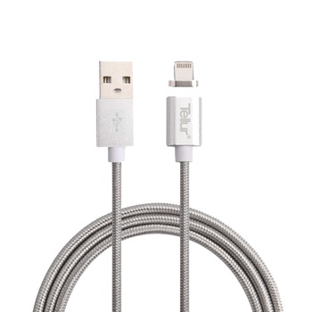 Cablu de date Tellur Magnetic, Lightning, 1m, 2.4A, Argintiu Cablu de date Tellur Magnetic, Lightning, 1m, 2.4A, Argintiu
