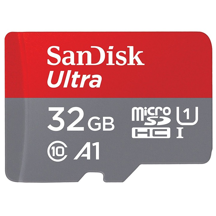 Карта памет SanDisk Micro SD Ultra A1, 32 GB, Class 10, Full HD + Адаптер