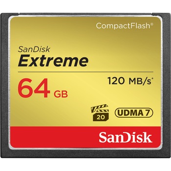 Card de memorie SanDisk Compact Flash Extreme, 64GB, UDMA 7, Full HD Card de memorie SanDisk Compact Flash Extreme, 64GB, UDMA 7, Full HD