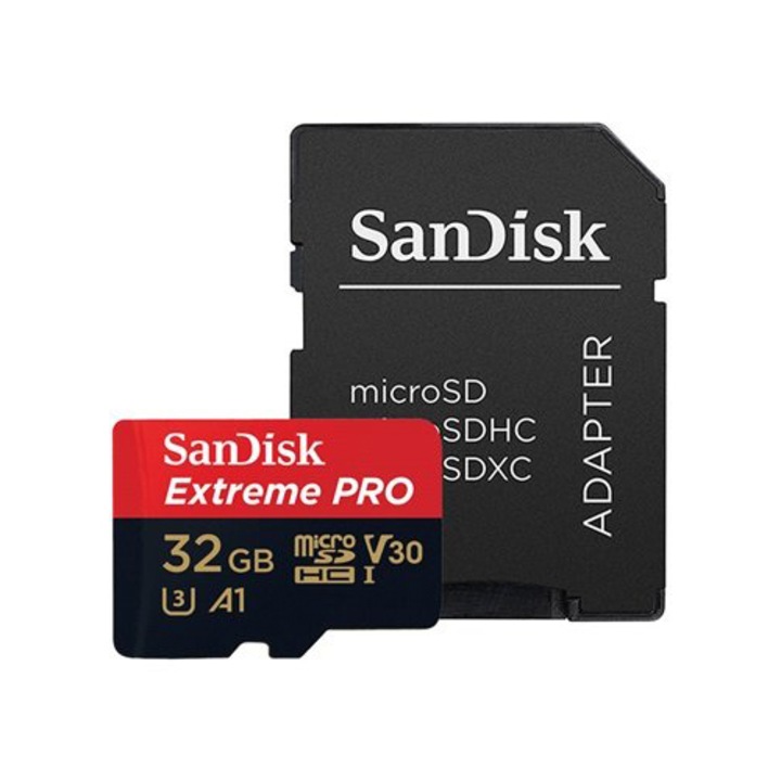 Card de memorie Sandisk microSDXC Extreme Pro, 32 GB, UHS-I, cu adaptor