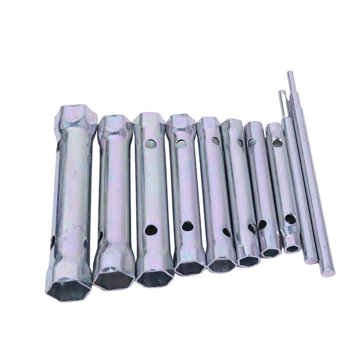 Set de 10 chei pentru bujii (6-22 mm), chei pentru tevi, chei tubulare, chei pentru tevi pentru insurubarea bujiilor, demontarea/instalarea robinetelor si mixerelor