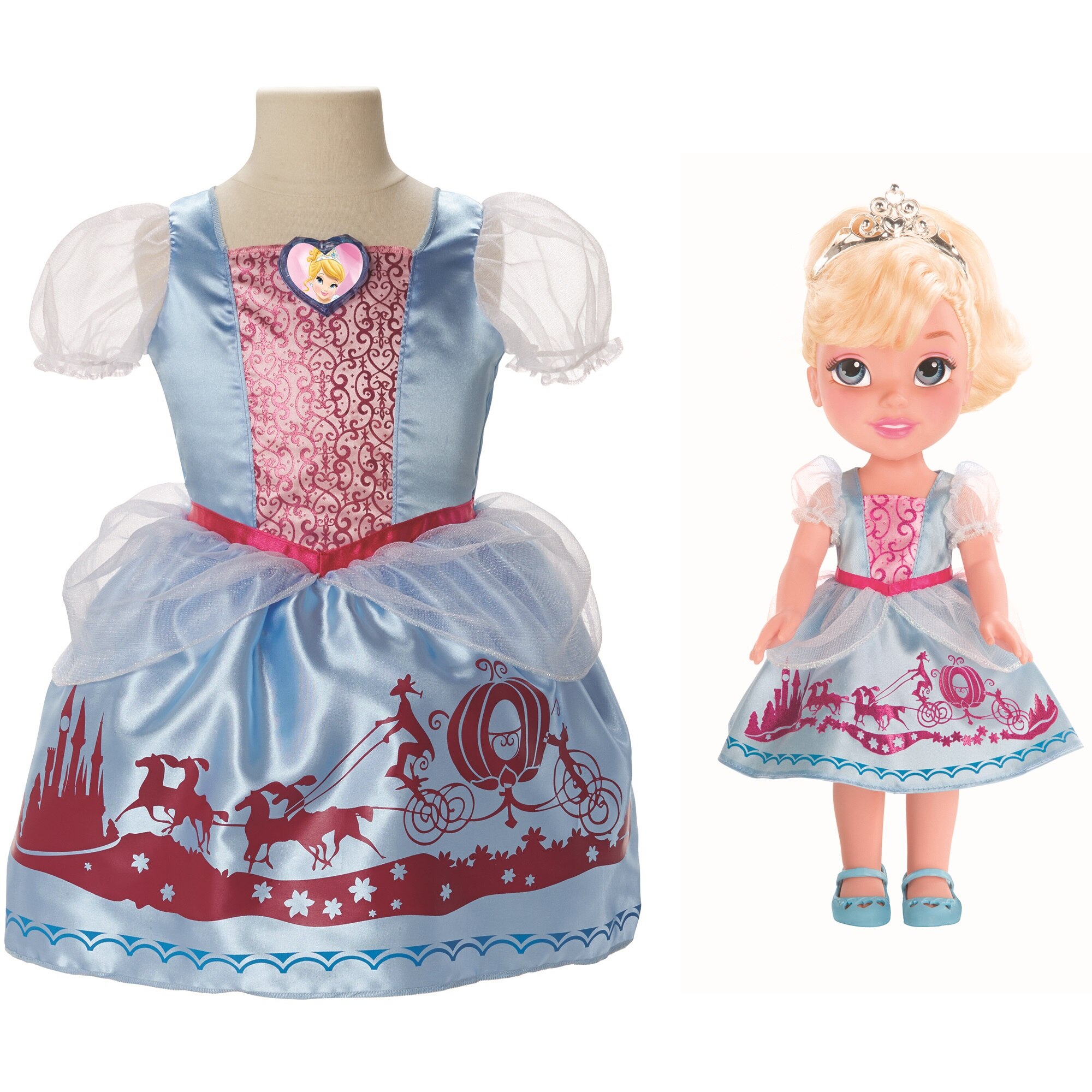 Papusa Disney Cenusareasa si rochita copil, 38 cm