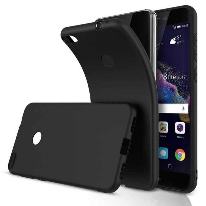 Панел Huawei P8 / P9 Lite 2017, Противоударен, С гел, Черен
