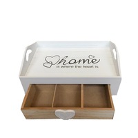 Tava mic dejun Memories 40x30cm din lemn cu sertar si manere