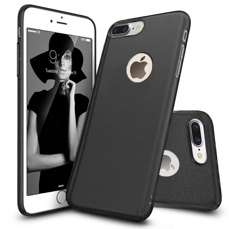Husa telefon Iphone 8 Plus ofera protectie Ultrasubtire - Silk Black Sand
