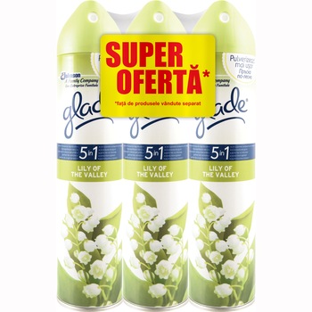 Odorizant de camera Glade Spray Lacramioare, 3x300 ml Odorizant de camera Glade Spray Lacramioare, 3x300 ml
