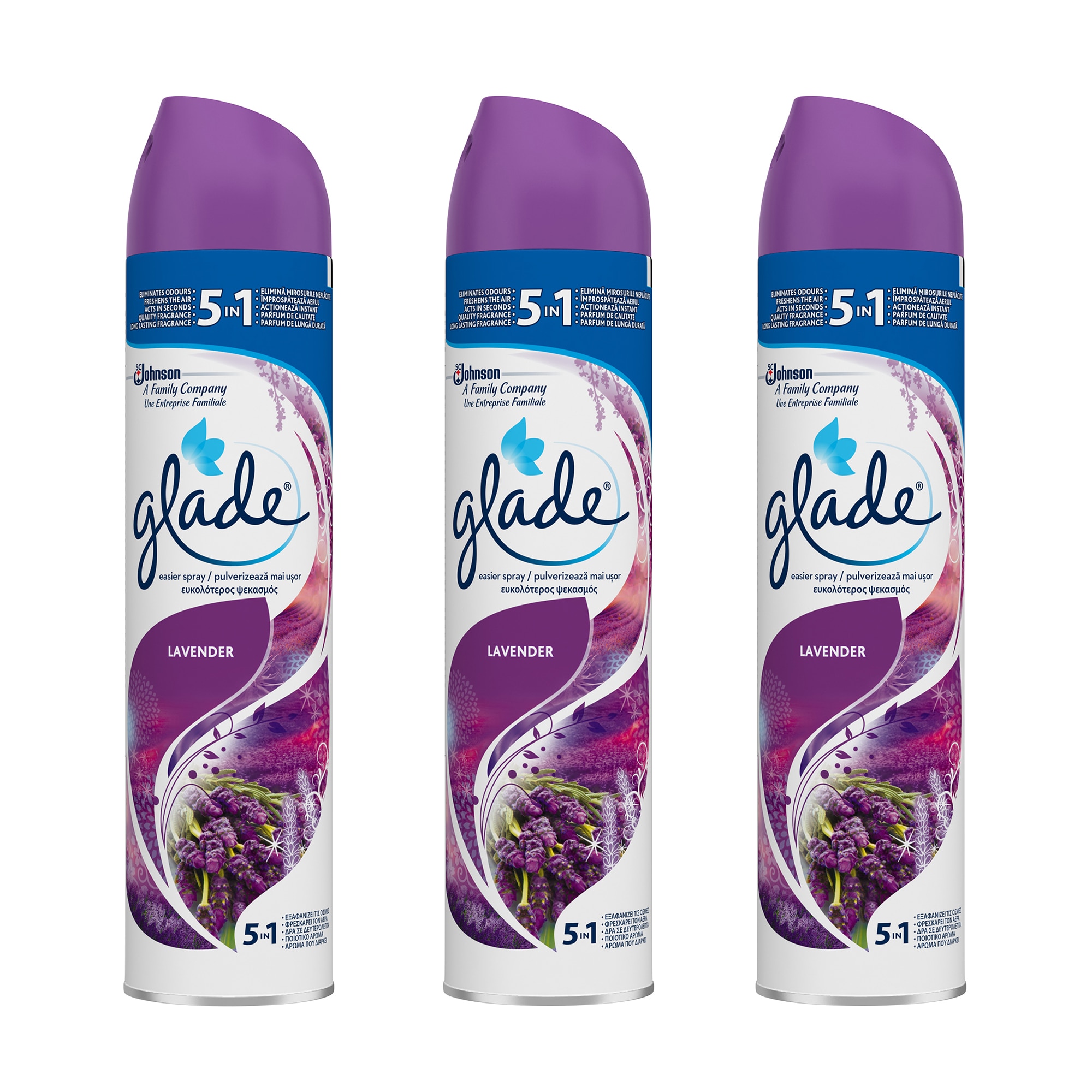 Odorizant de camera Glade Spray Lavender, 3x300 ml