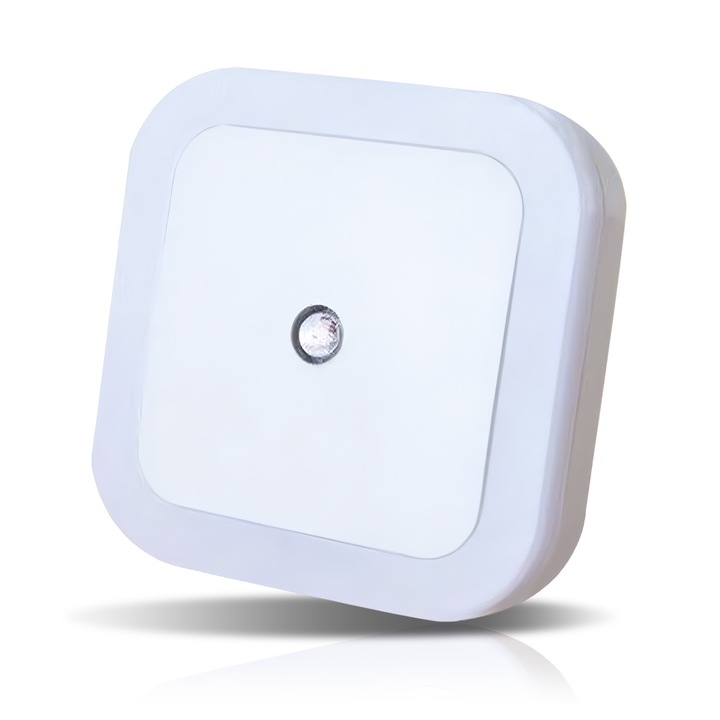 Lumina de noapte LED Enforose, alb, senzor automat, dimensiuni compacte