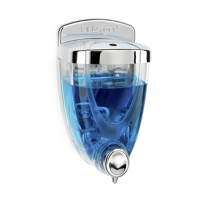 Dispenser (dozator) sapun lichid Flora Flosoft, 350 ml, Cromat