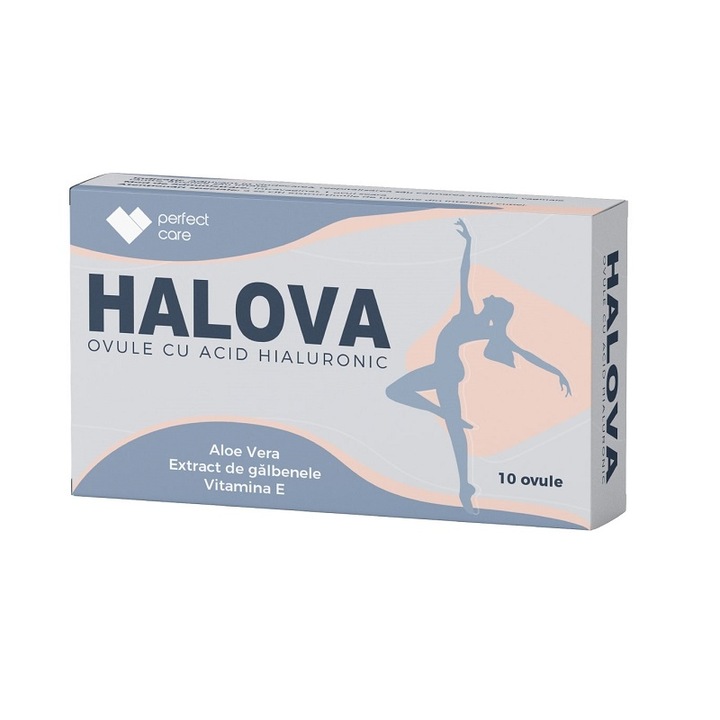 Ovule Halova Perfect Care, cu acid hialuronic, 10 ovule, hidratare, calmare