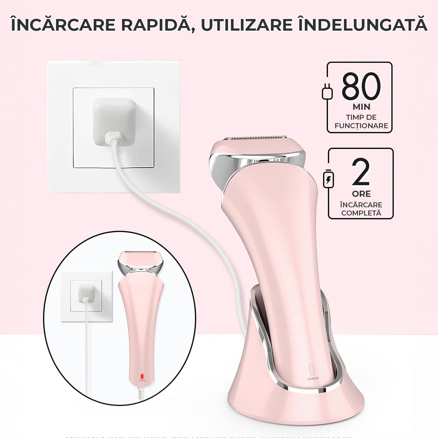 Aparat de Ras Electric pentru Femei Elindor® Epilator 3 in 1 Umed si ...