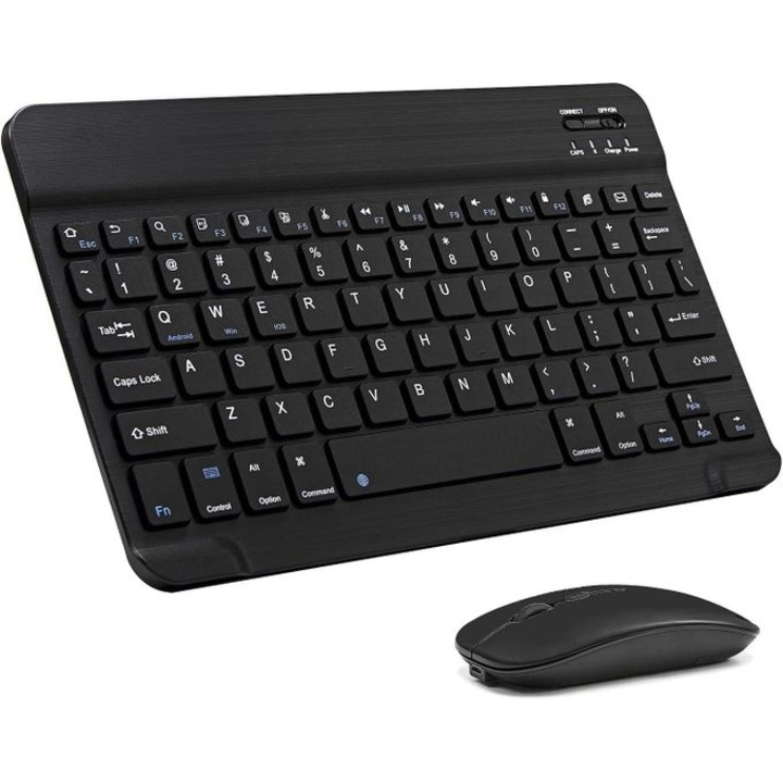 Клавиатура и мишка Bluetooth/2.4G, Mac/таблети/iPad/PC/лаптоп с активиран Bluetooth, Черен