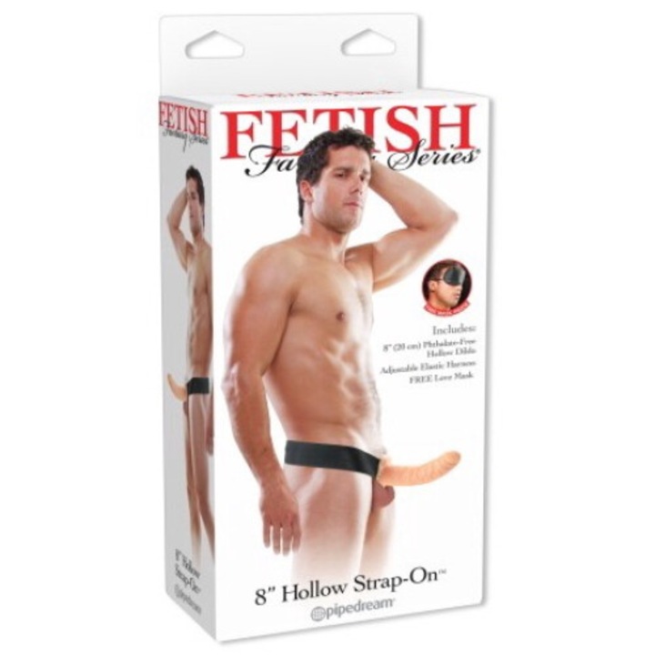 Centura 8" Hollow Strap-On Light/Negru