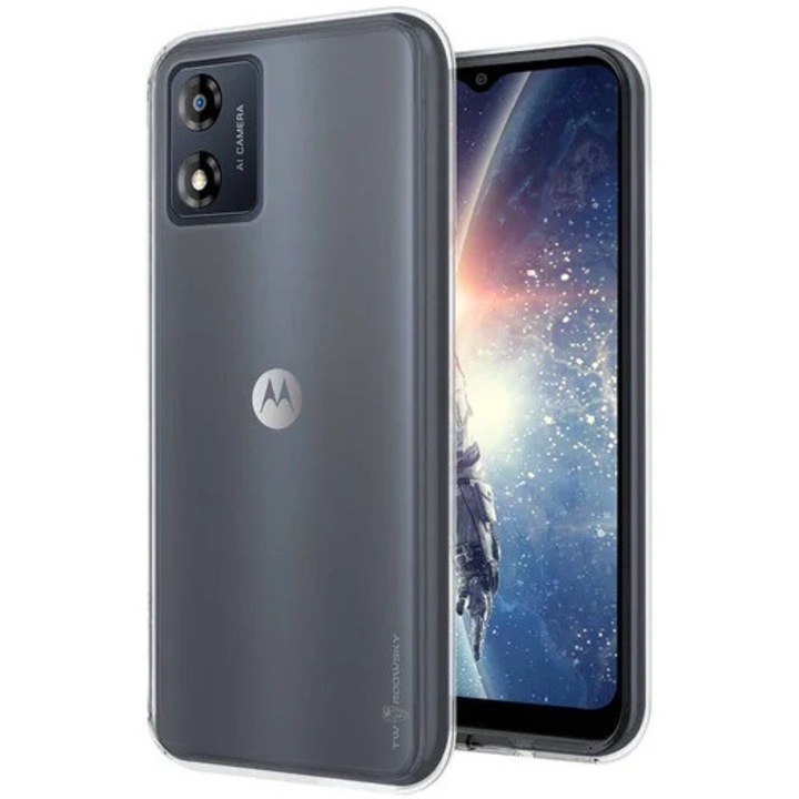 Кейс за телефон, съвместим с Motorola Moto E14 - прозрачен силиконов калъф