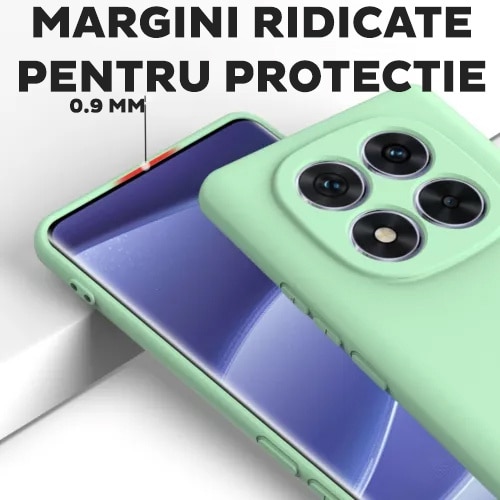 Husa pentru Xiaomi Redmi Note 14 Pro 5G Daden® din Silicon, Ultra Slim, Calitate Premium, Interior din Microfibra, Protectie Sporita, Antisoc, Verde menta