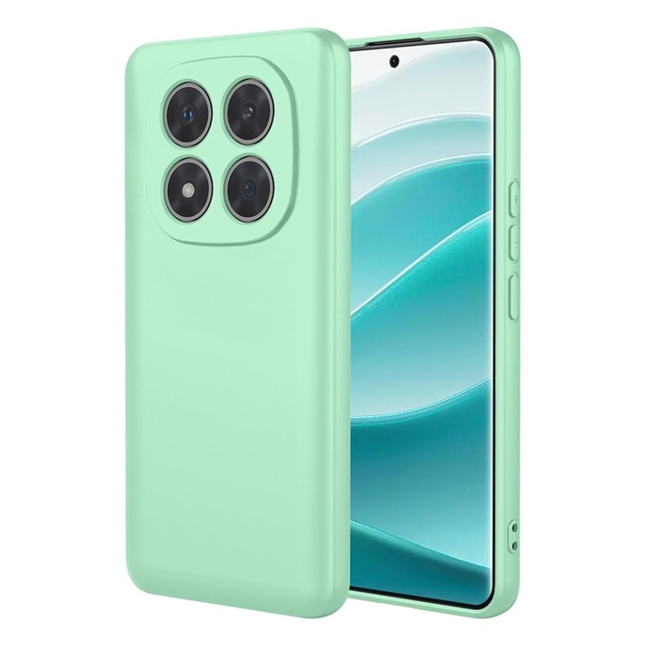 Husa pentru Xiaomi Redmi Note 14 Pro 5G Daden® din Silicon, Ultra Slim, Calitate Premium, Interior din Microfibra, Protectie Sporita, Antisoc, Verde menta