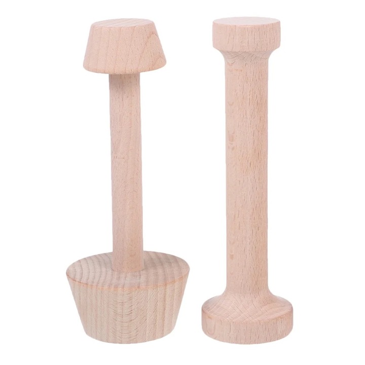 Set 2 Forme pentru tarte, Lemn, 14.80x6.00x3.10 cm, 15.20x4.50x1.30 cm, Maro
