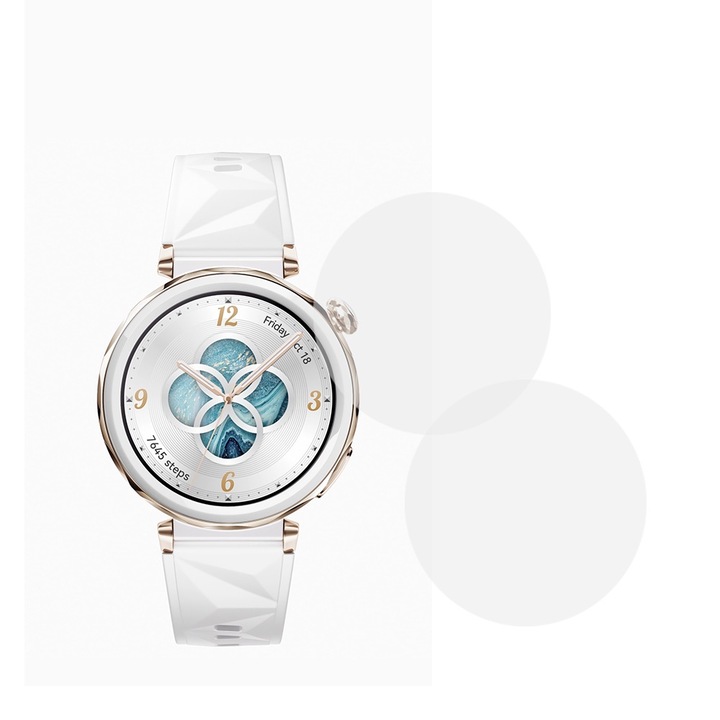 Комплект от 2 фолиа, съвместими с Huawei Watch GT 5 Pro 42 mm, Commando Shield Full Glue, Възобновяем хидрогел силикон, Anti-shock и против счупване, SlimLine NanoShield, Transparent