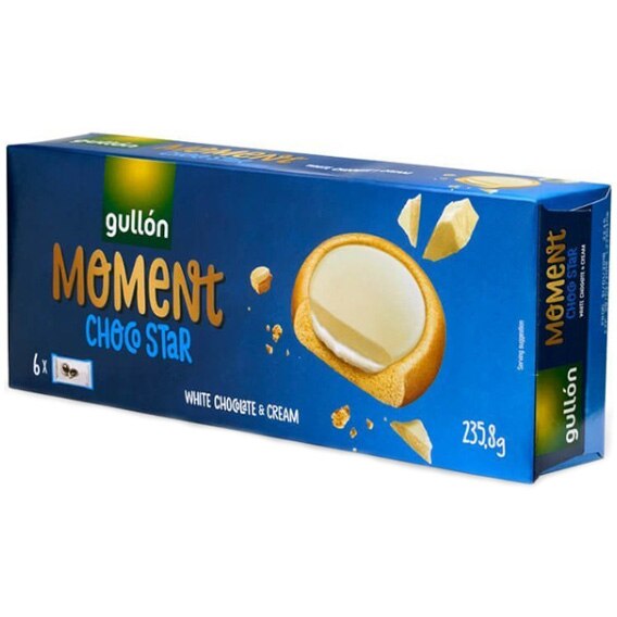 Biscuiti cu crema si glazura de ciocolata alba, Gullon, 235,8g
