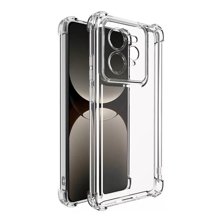 Калъф AntiShock от най-висок клас, съвместим с Realme GT 7 Pro, OPTIM SOLUTION, Гъвкав силикон, TPU броня, Double Injected Optim Protection, Уникална дълготрайна технология против пожълтяване, Ultra Rich & Premium Finish, Transparent