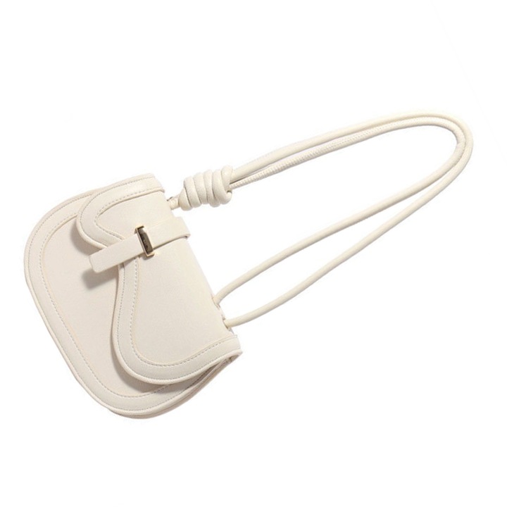 Női táska, messenger modell, PU bőr, vízálló, fehér, univerzális méret