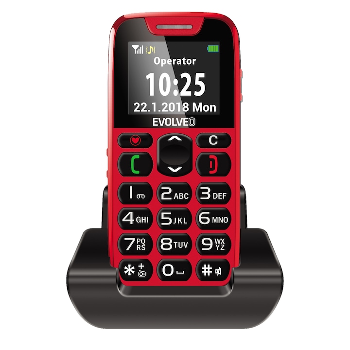 Easyphone EP-500 Senior Mobiltelefon, Kártyafüggetlen, Piros