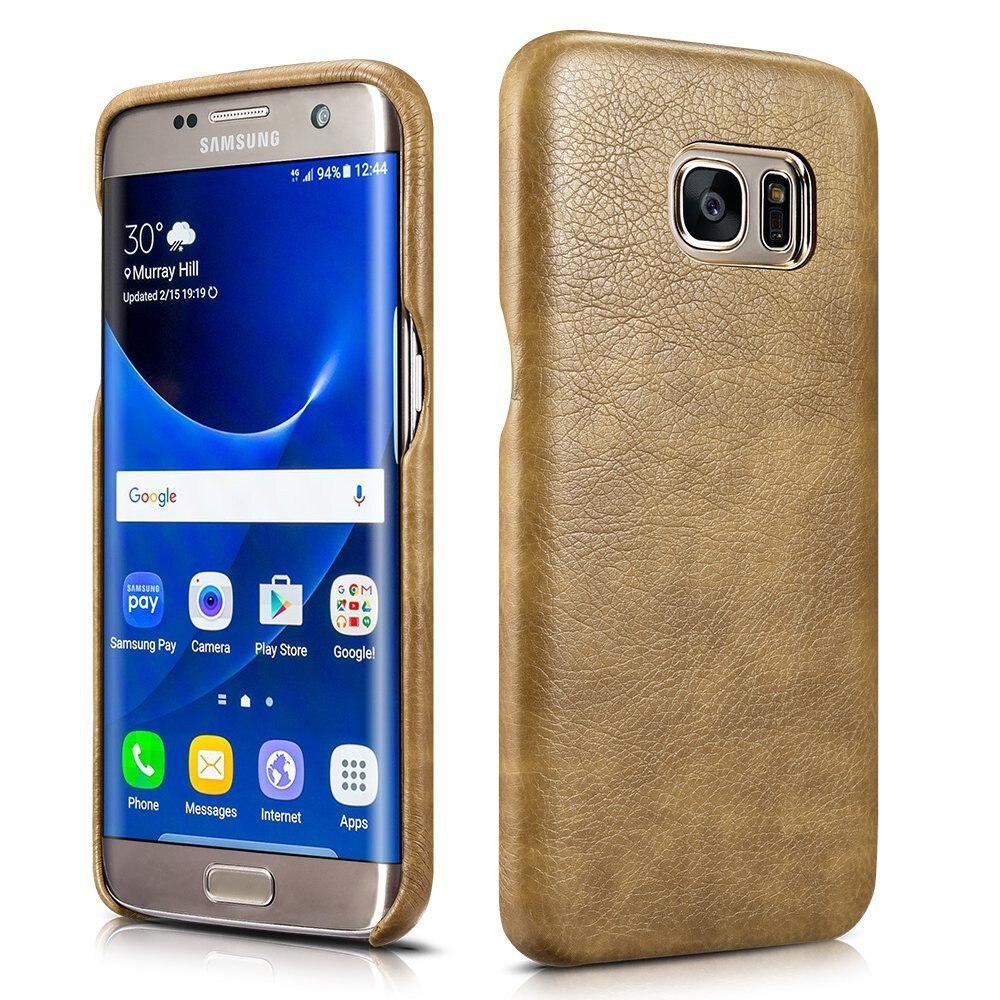 Husa din piele, tip back cover, Samsung Galaxy S7 Edge - Xoomz Liquid Series, culoare Maro