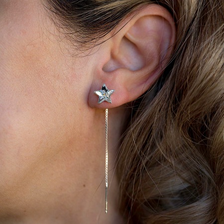 Cercei cu cristale Swarovski® cu 10mm, crystal clear, argint 925 ‰ - eMAG.ro