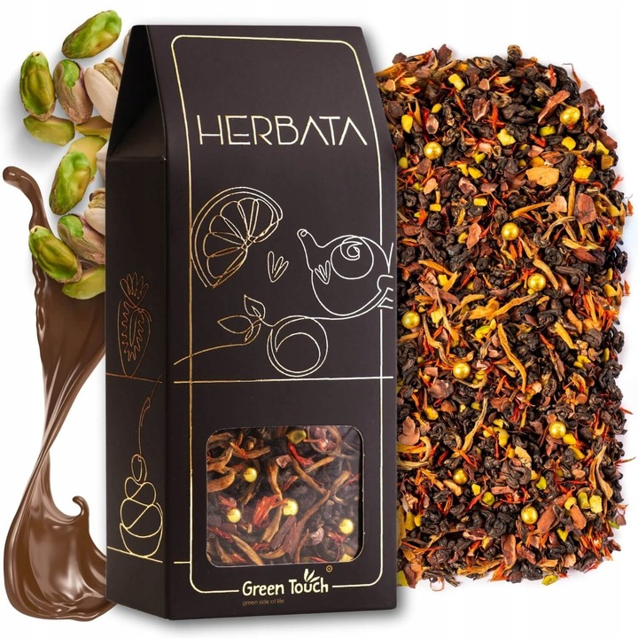 Fekete tea "Dubajska Czekolada" pisztáciával és karamellel, 60 g