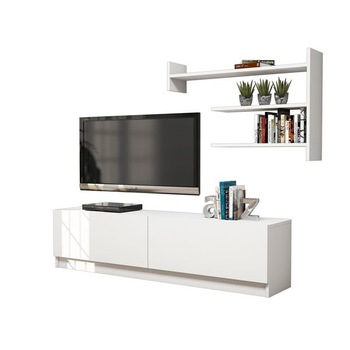 Comoda Tv cu raft suspendat Martin Modella, 160x33.6x 40 cm, alb, pal 18 mm Comoda Tv cu raft suspendat Martin Modella, 160x33.6x 40 cm, alb, pal 18 mm