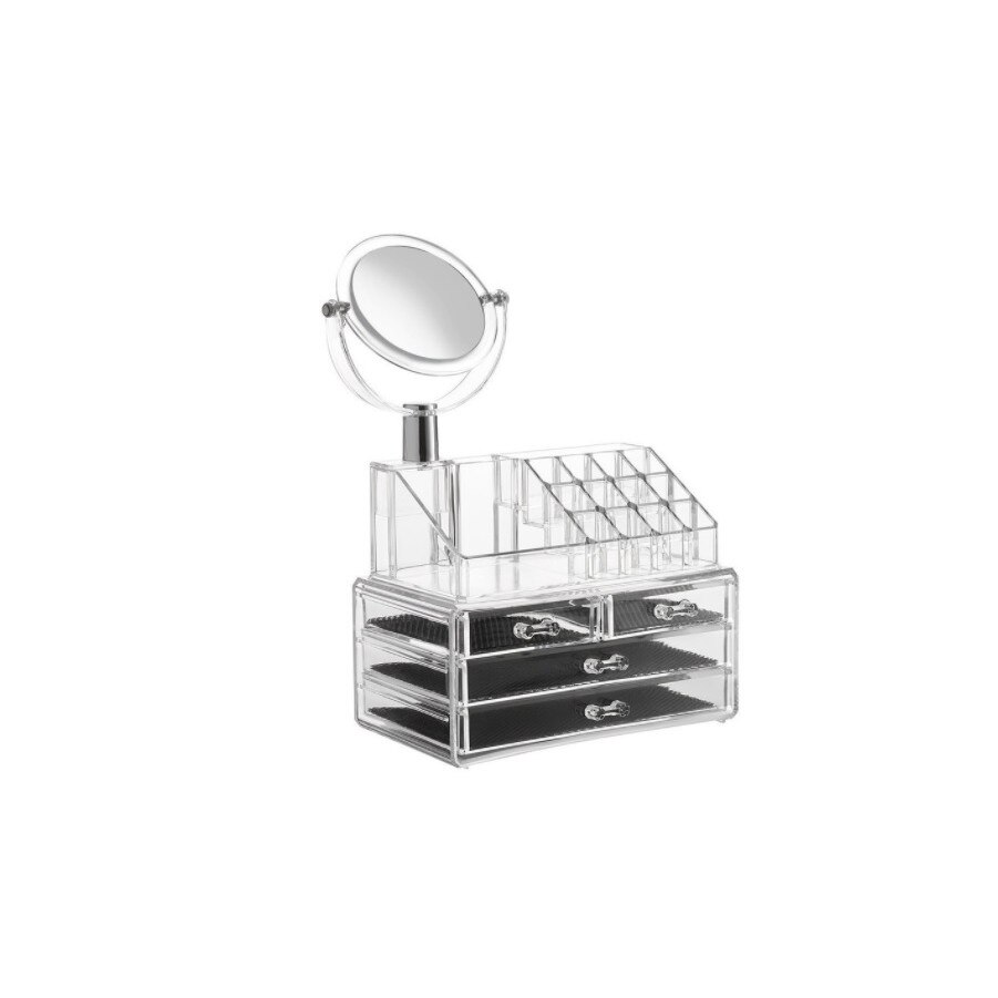 Organizator Blasko Bq79 pentru cosmetice cu oglinda, 4 sertare