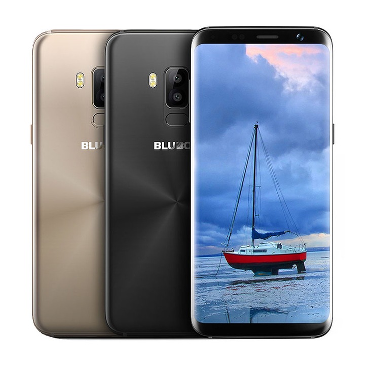 Telefon mobil Bluboo S8, 4G, Dual SIM, Octa-Core, 5.7-inch HD+, 3GB/32GB, 13+3MP Dual Camera, Android 7.0, 3450mAh, Gold