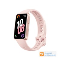 Bratara fitness HUAWEI Band 10, Android /iOS, Pink Durable Polymer Materials Body with Pink Fluoroelastomer Strap