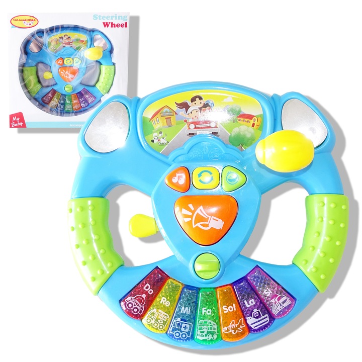 Volan de jucarie Simulator Vehicul Albastru SALAMANDRA KIDS®