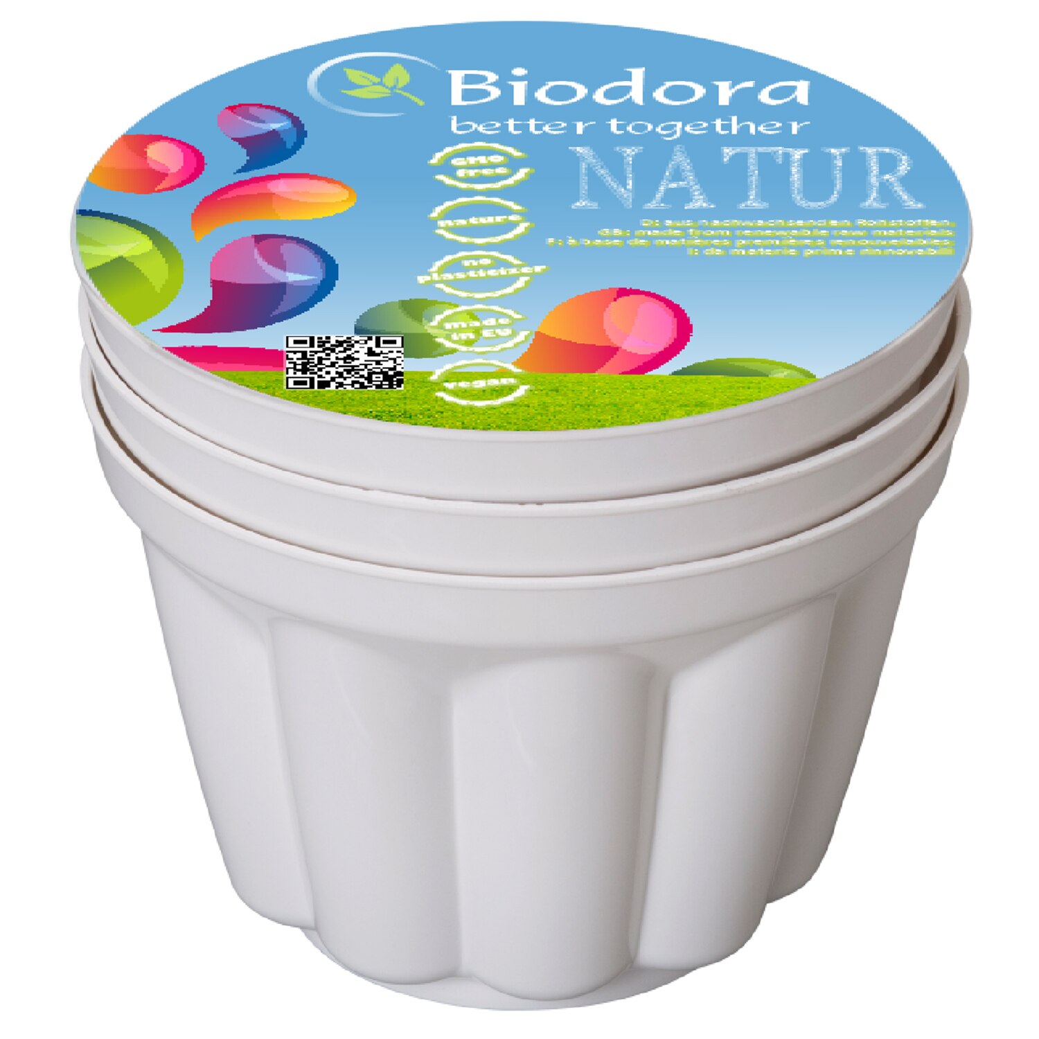 Vas budinca bioplastic Biodora, set 3 buc