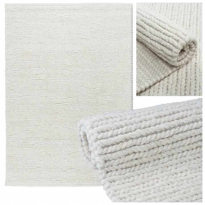 Covor, e-floor, Alma Wool, 200 x 300 cm, Crem, Dreptunghi, Camera de zi, Antiderapant, Compatibil Cu Incalzirea Prin Pardoseala, Durabil, Finisaj De Calitate, Se Va Potrivi Tuturor, Lana