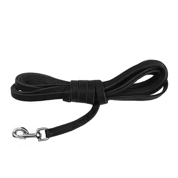 Lesa din piele de bivol pentru caini Julius K9 cu carabina de metal, fara maner, 16mmx5m Lesa din piele de bivol pentru caini Julius K9 cu carabina de metal, fara maner, 16mmx5m