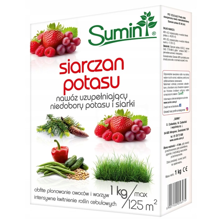 Sulfat de potasiu Ingrasamant care completeaza deficientele de potasiu si sulf 1kg - Sumin