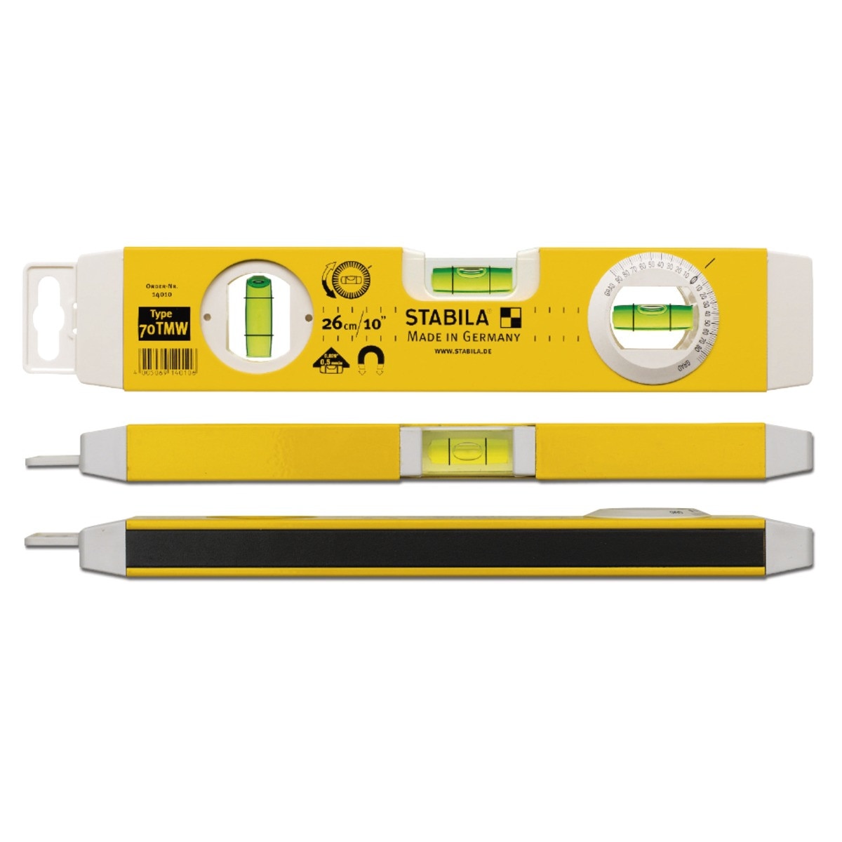 Nivele cu bula tip 70TMW - 25.9 cm - magnetica si bula unghiulara