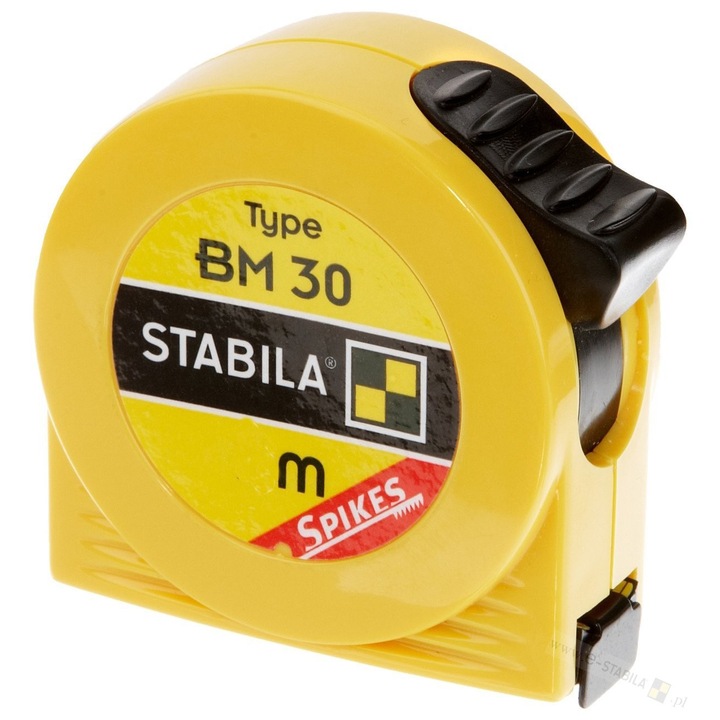 Ruleta de buzunar BM 30 de 5 m cu banda galbena