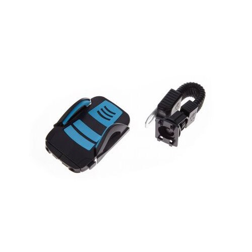 Suport iMK universal telefon, pentru motocicleta, scooter, bicicleta, latime reglabila 45-95 cm, rotire 360 grade, negru-albastru