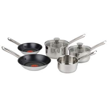 Set 7 piese Tefal Elementary, inox, doua cratite cu capac, doua tigai + ibric, inductie Set 7 piese Tefal Elementary, inox, doua cratite cu capac, doua tigai + ibric, inductie