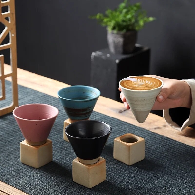 Cana ceramica japoneza, 200ml, design intim, 9.3x9.5cm, set 1 buc