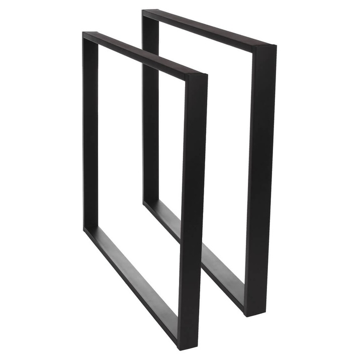 Комплект крака за маса, 2 броя, 50x72 см, черен, метал