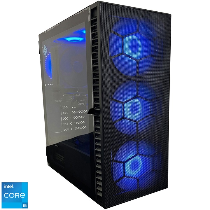 Настолен компютър Gaming A+, Intel® Core™ i5-12400F, 16GB DDR4, 500GB SSD, XFX Speedster SWFT210 AMD Radeon™ RX 6650 XT CORE 8GB GDDR6, No OS, Черен
