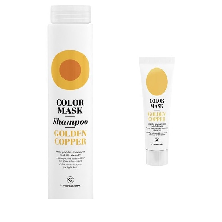 Set Color Mask sampon 250 ml si masca pentru par vopsit 200 ml Golden Copper