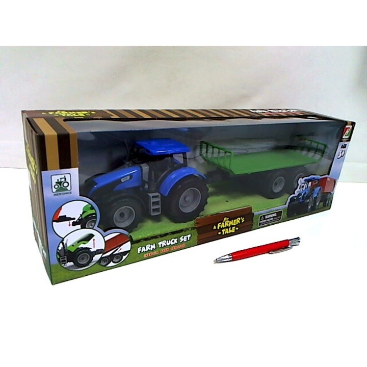 Tractor cu remorca pentru baloti, Askato, 15085, multicolor, 30x15x10cm