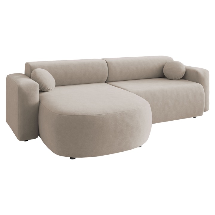 Coltar cu functie de dormit Gosizk, MIRJAN24, gri deschis, 150x252x70 cm